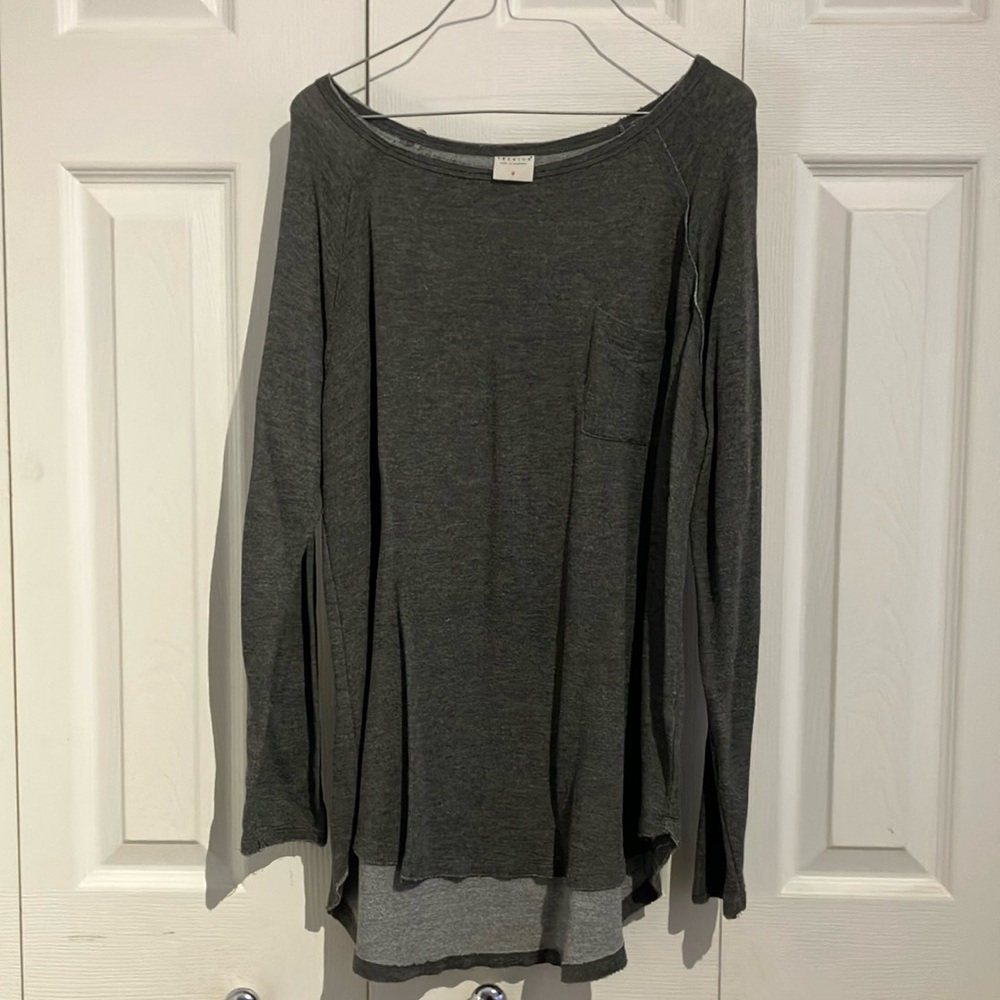 Dark Gray Long Sleeve Top